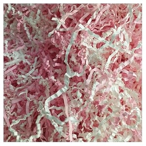 pink white mix shredded paper 400g  shredded paper filler dry grass amp raffia crinkle strips for gift box packaging basket filling paper filling for hampers pink white400g