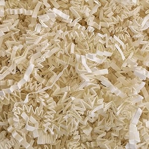 creamoff-white shredded paper 200g  shredded paper filler dry grass confetti amp raffia crinkle strips for gift box packaging hamper amp basket filling paper filling for hampers cream200g