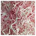 Pink White Mix Shredded Paper 400g | Shredded Paper Filler, Dry Grass & Raffia Crinkle Strips for Gift Box Packaging, Basket Filling, Paper Filling for Hampers (Pink White,400g)