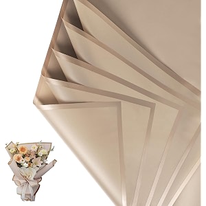 5 sheets korean style waterproof black bouquet wrapping paper 58cm x 58cm 60 microns thick  gold border floral wrap for birthday anniversary amp wedding 5 gold border black