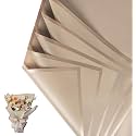 5 Sheets Korean Style Waterproof Black Bouquet Wrapping Paper (58cm x 58cm, 60 Microns Thick) | Gold Border Floral Wrap for Birthday, Anniversary & Wedding (5, Gold Border, Black)