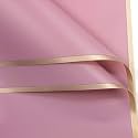 Zarwani - 10 Sheets Korean Style Waterproof Pink Bouquet Wrapping Paper (58cm x 58cm, 60 Microns) | Golden Border Design, Giftwrap for Flowers &amp; Christmas Gift Wrapping Paper (10, Nauve Pink, Close)