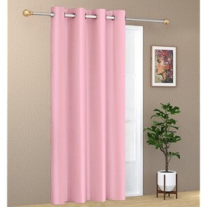 zatchbell 1 piece solid eyelet long crush polyester home amp living room window curtains - 5 feet baby pink