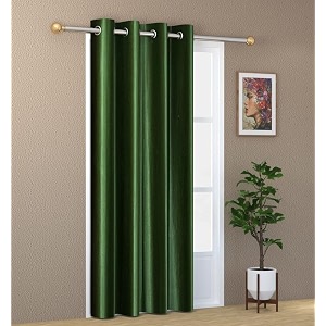 zatchbell 1 piece solid eyelet long crush polyester home amp living room window curtains - 5 feet dark green
