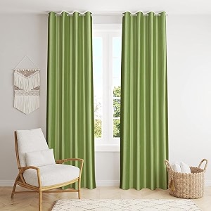 zatchbell polyester solid long crush plain long door curtain 10 feet green-set of 2