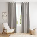 ZATCHBELL Polyester Solid Long Crush Plain Long Door Curtain, 10 Feet, Grey-Set of 2