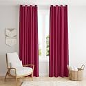 ZATCHBELL Polyester Solid Long Crush Plain Long Door Curtain, 9 Feet, Wine-Set of 2