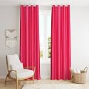 ZATCHBELL Polyester Solid Long Crush Plain Long Door Curtain, 10 Feet, Pink-Set of 2