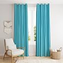ZATCHBELL Polyester Solid Long Crush Plain Window Curtain, 6 Feet, Aqua-Set of 2