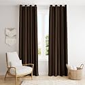 ZATCHBELL Polyester Solid Long Crush Plain Long Door Curtain, 9 Feet, Brown-Set of 2