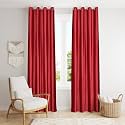 ZATCHBELL Polyester Solid Long Crush Plain Door Curtain, 7 Feet, Maroon-Set of 2