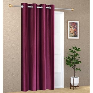 zatchbell 1 piece solid eyelet long crush polyester home amp living room long door curtains - 10 feet wine