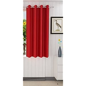 zatchbell polyster solid long crush plain window curtain 5 feet red-pack of 1pc