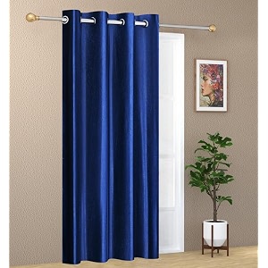 zatchbell 1 piece solid eyelet long crush polyester home amp living room window curtains - 5 feet blue