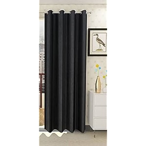zatchbell polyster solid long crush plain long door curtain 10 feet black-pack of 1pc