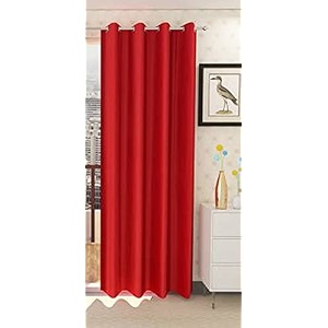 zatchbell polyster solid long crush plain long door curtain 9 feet red-pack of 1pc
