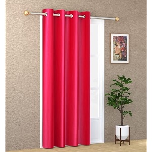 zatchbell 1 piece solid eyelet long crush polyester home amp living room window curtains - 5 feet pink