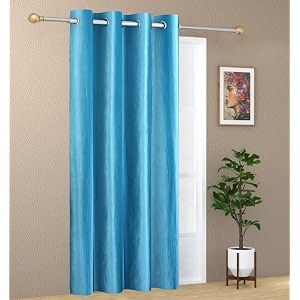 zatchbell 1 piece solid eyelet crush polyester home amp living room door curtains - 8 feet aqua