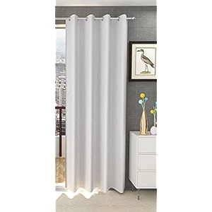 zatchbell polyster solid long crush plain door curtain 7 feet white-pack of 1pc