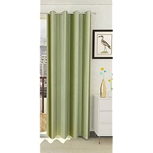 zatchbell polyster solid long crush plain door curtain 7 feet green-pack of 1pc