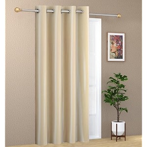 zatchbell 1 piece solid eyelet long crush polyester home amp living room long door curtains - 9 feet cream