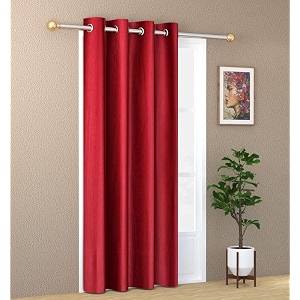 zatchbell 1 piece solid eyelet long crush polyester home amp living room long door curtains - 10 feet maroon