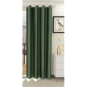 zatchbell polyster solid long crush plain long door curtain 9 feet dark green-pack of 1pc