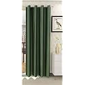 ZATCHBELL Polyster Solid Long Crush Plain Long Door Curtain, 10 Feet, Dark Green-Pack of 1pc
