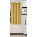ZATCHBELL Polyster Solid Long Crush Plain Window Curtain, 6 Feet, Yellow-Pack of 1pc