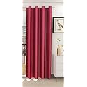 ZATCHBELL Polyster Solid Long Crush Plain Door Curtain, 8 Feet, Maroon-Pack of 1pc