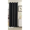 ZATCHBELL Polyster Solid Long Crush Plain Long Door Curtain, 10 Feet, Black-Pack of 1pc