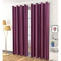 ZATCHBELL Polyster Solid Long Crush Plain Door Curtain, 7 Feet, Wine-Set of 2