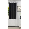 ZATCHBELL Polyster Solid Long Crush Plain Window Curtain, 5 Feet, Black-Pack of 1pc