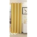 ZATCHBELL Polyster Solid Long Crush Plain Long Door Curtain, 9 Feet, Yellow-Pack of 1pc