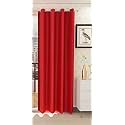 ZATCHBELL Polyster Solid Long Crush Plain Long Door Curtain, 9 Feet, Red-Pack of 1pc