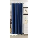 ZATCHBELL Polyster Solid Long Crush Plain Door Curtain, 7 Feet, Blue-Pack of 1pc