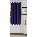 ZATCHBELL Polyster Solid Long Crush Plain Window Curtain, 6 Feet, Purple-Pack of 1pc