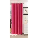 ZATCHBELL Polyster Solid Long Crush Plain Long Door Curtain, 9 Feet, Pink-Pack of 1pc