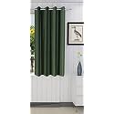 ZATCHBELL Polyster Solid Long Crush Plain Window Curtain, 6 Feet, Dark Green-Pack of 1pc