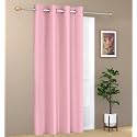 ZATCHBELL 1 Piece Solid Eyelet Long Crush Polyester Home &amp; Living Room Long Door Curtains - 10 Feet, Baby Pink