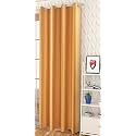 ZATCHBELL Polyster Solid Long Crush Plain Long Door Curtain, 9 Feet, Golden-Pack of 1pc