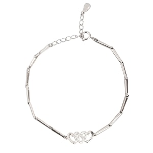 zavya 925 sterling silver cz infinity rhodium plated adjustable bracelet gift for women amp girls  with certificate of authenticity amp hallmark