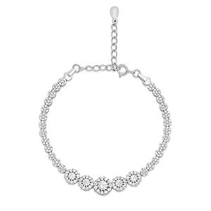 zavya 925 sterling silver cz infinity rhodium plated adjustable bracelet gift for women amp girls  with certificate of authenticity amp hallmark