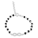 ZAVYA 925 Sterling Silver CZ Infinity Rhodium Plated Adjustable Bracelet| Gift for Women &amp; Girls | With Certificate of Authenticity &amp; Hallmark