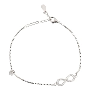 zavya 925 pure silver link bracelet silver toned cubic zirconia rhodium plated  with certificate of authenticity and 925 hallmark