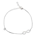 ZAVYA 925 Pure Silver Link Bracelet Silver Toned Cubic Zirconia Rhodium Plated | With Certificate of Authenticity and 925 Hallmark