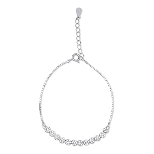 zavya 925 sterling silver cz infinity rhodium plated adjustable bracelet gift for women amp girls  with certificate of authenticity amp hallmark