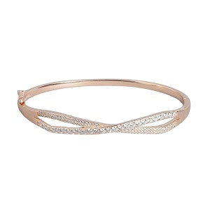 zavya cz rose gold plated 925 sterling silver kada bracelet br-80172 - default title