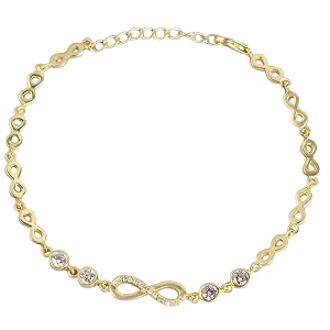 zavya 925 sterling silver infinity bracelet  rose gold plated lavish cubic zirconia gift ideas-women chain bracelet  with certificate of authenticity and 925 hallmark