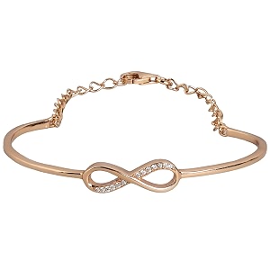 zavya 925 sterling silver cubic zirconia modest rose gold plating cuff bracelet  gift for women and girls  with certificate of authenticity and 925 hallmark